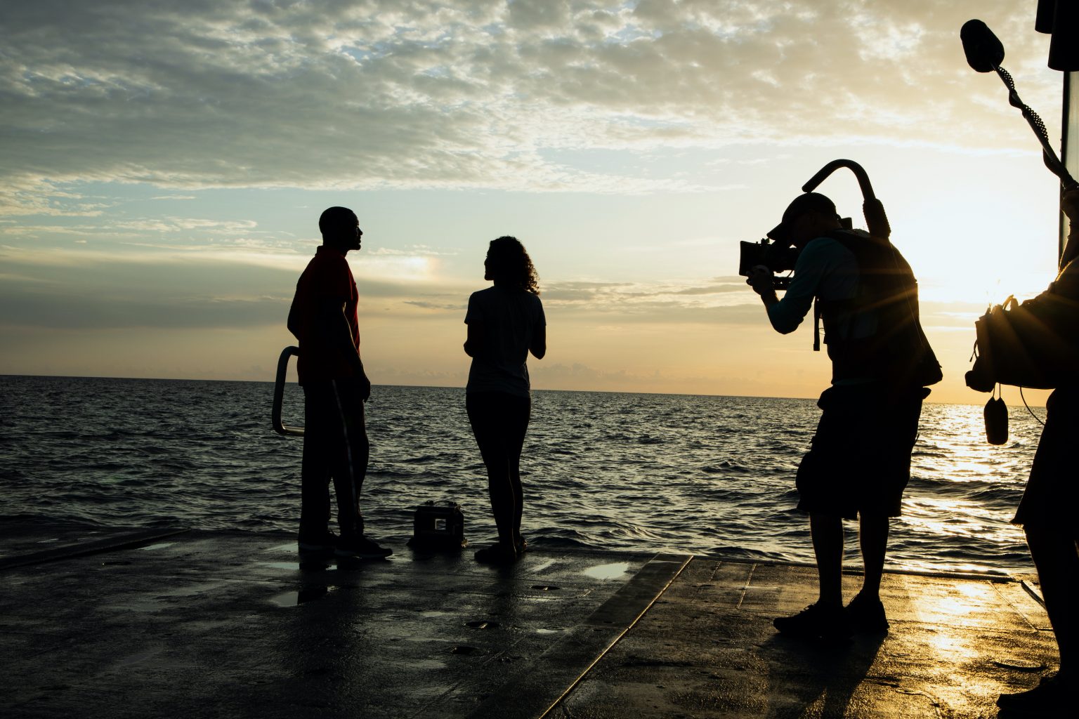 Diva with Will Smith in the Bahamas. National Geographic for Disney+/ Kyle Christy.